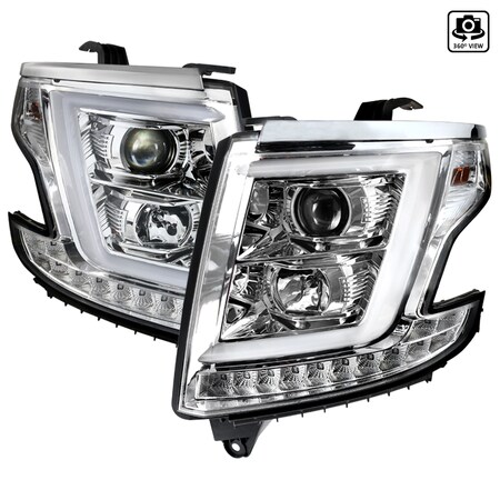 Spec-D Tuning 15-18 Chevrolet Tahoe Projector Headlights- Chrome 2LHP-TAH15-TM